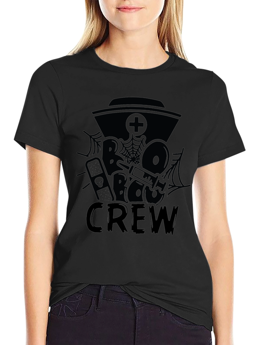 Boo Crew Black Graphic Tee Shirt