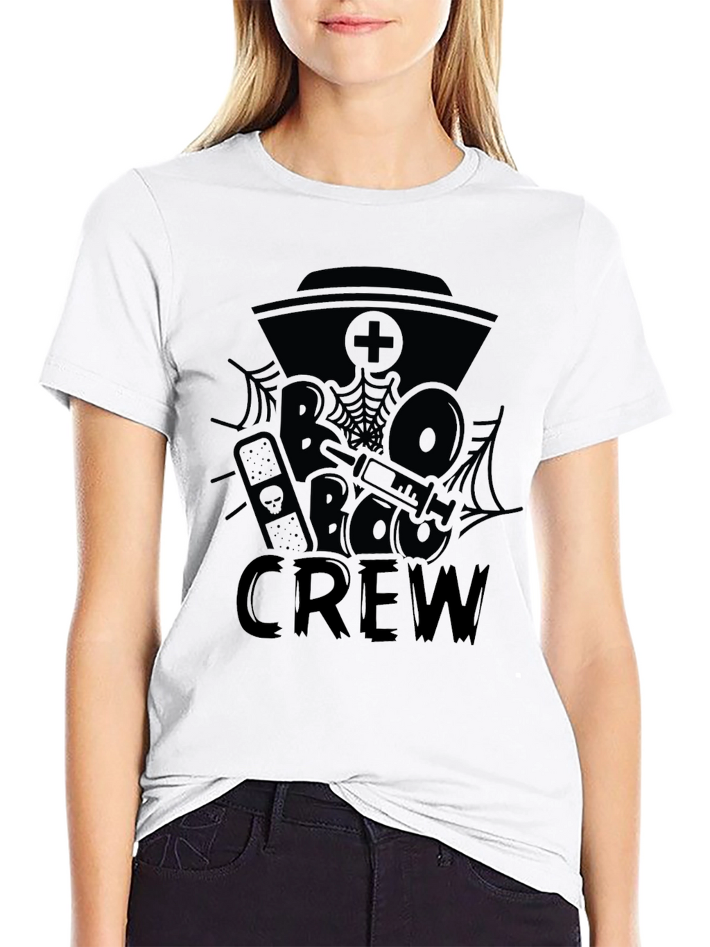 Boo Crew Black Graphic Tee Shirt