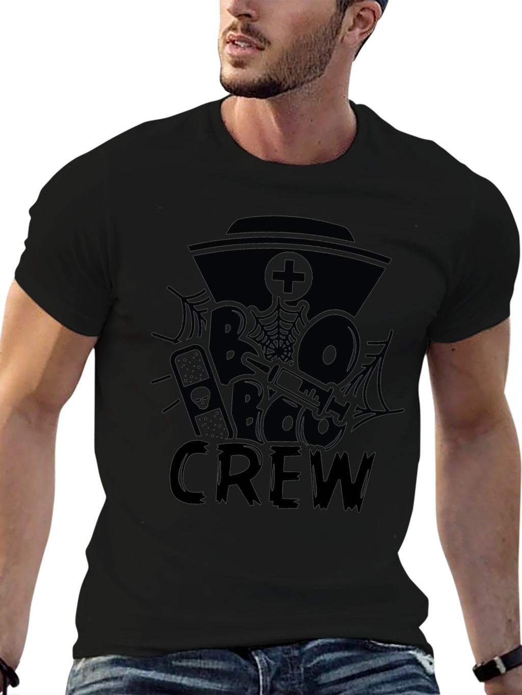 Boo Crew Black Graphic Tee Shirt