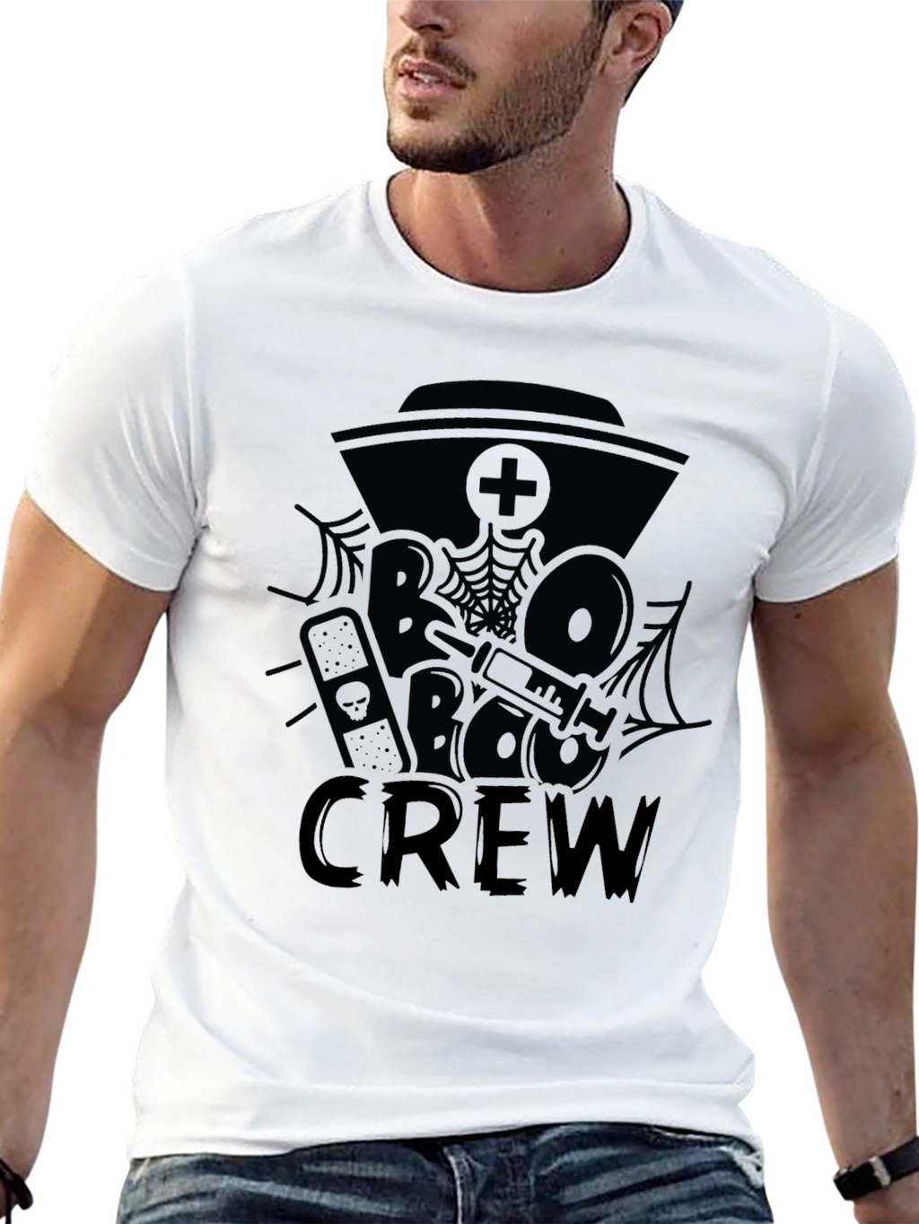 Boo Crew Black Graphic Tee Shirt