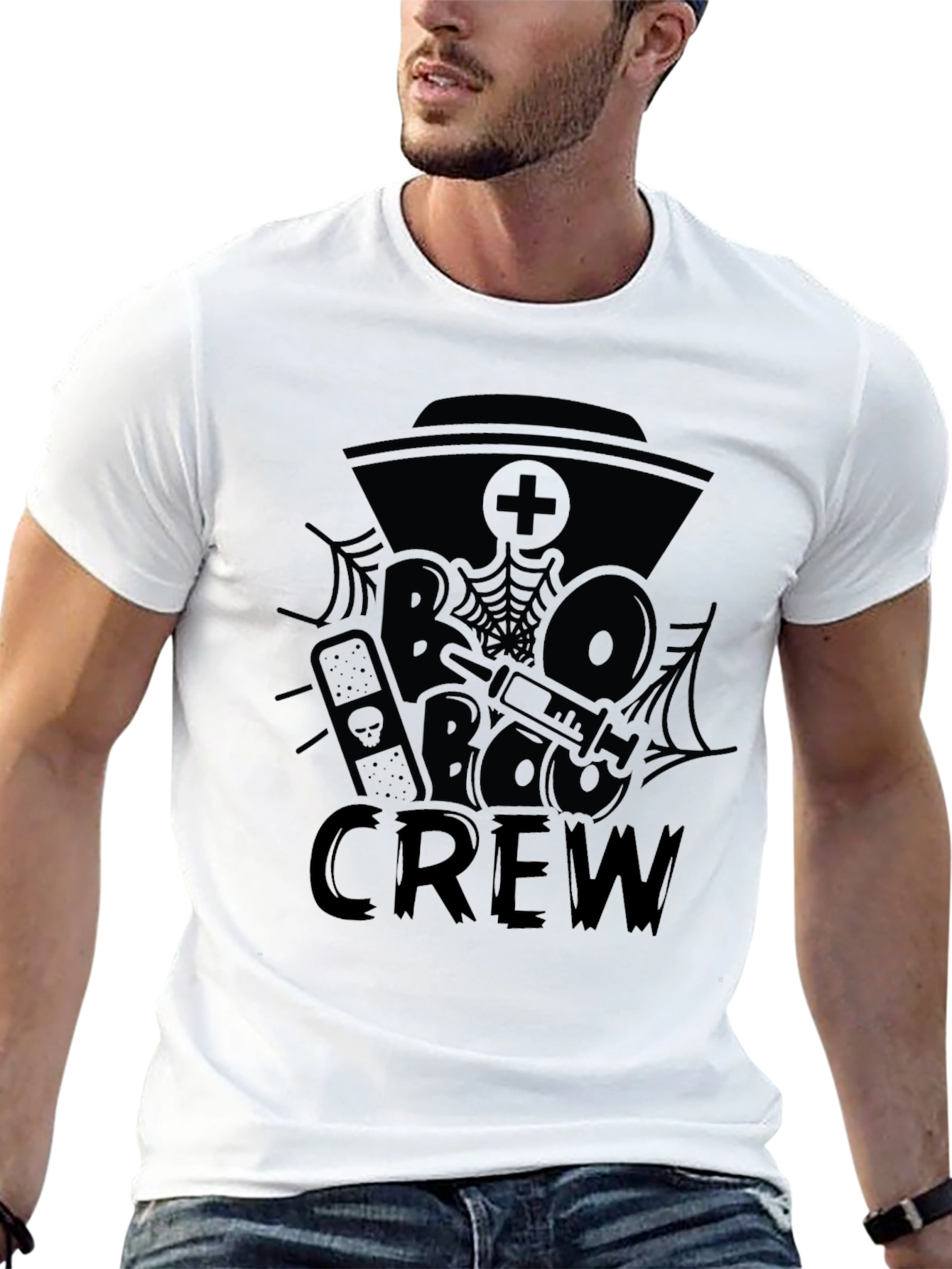 Boo Crew Black Graphic Tee Shirt