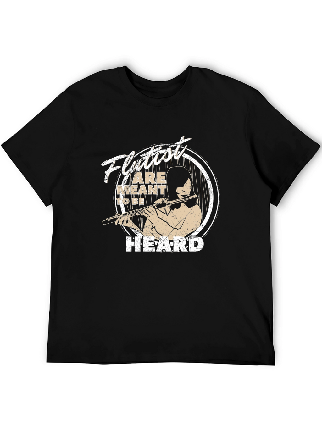 Flutist Meant to be Heard Black Graphic Tee