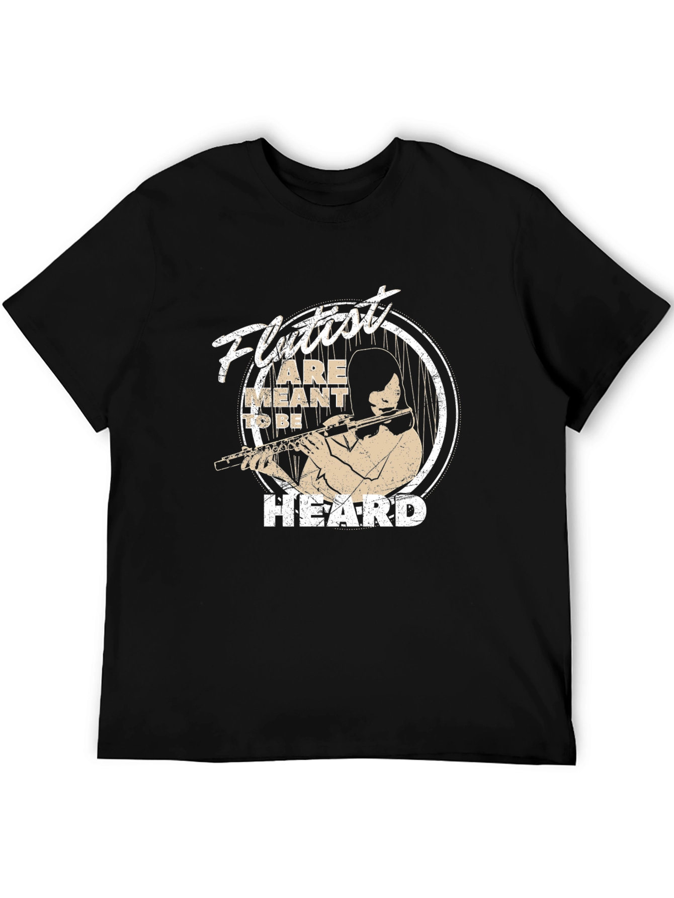 Flutist Meant to be Heard Black Graphic Tee