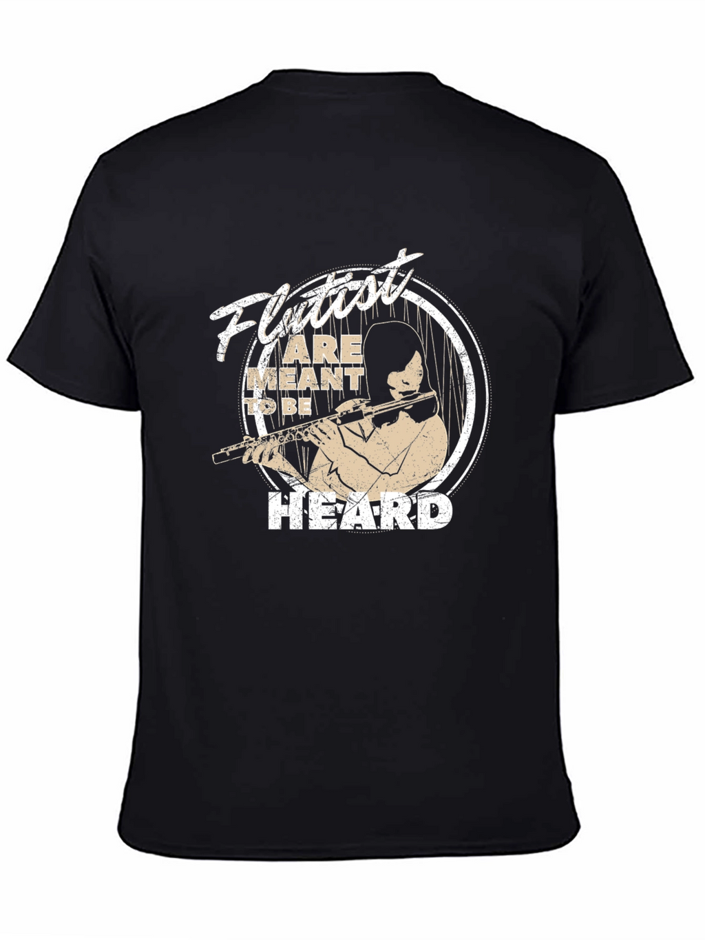 Flutist Meant to be Heard Black Graphic Tee