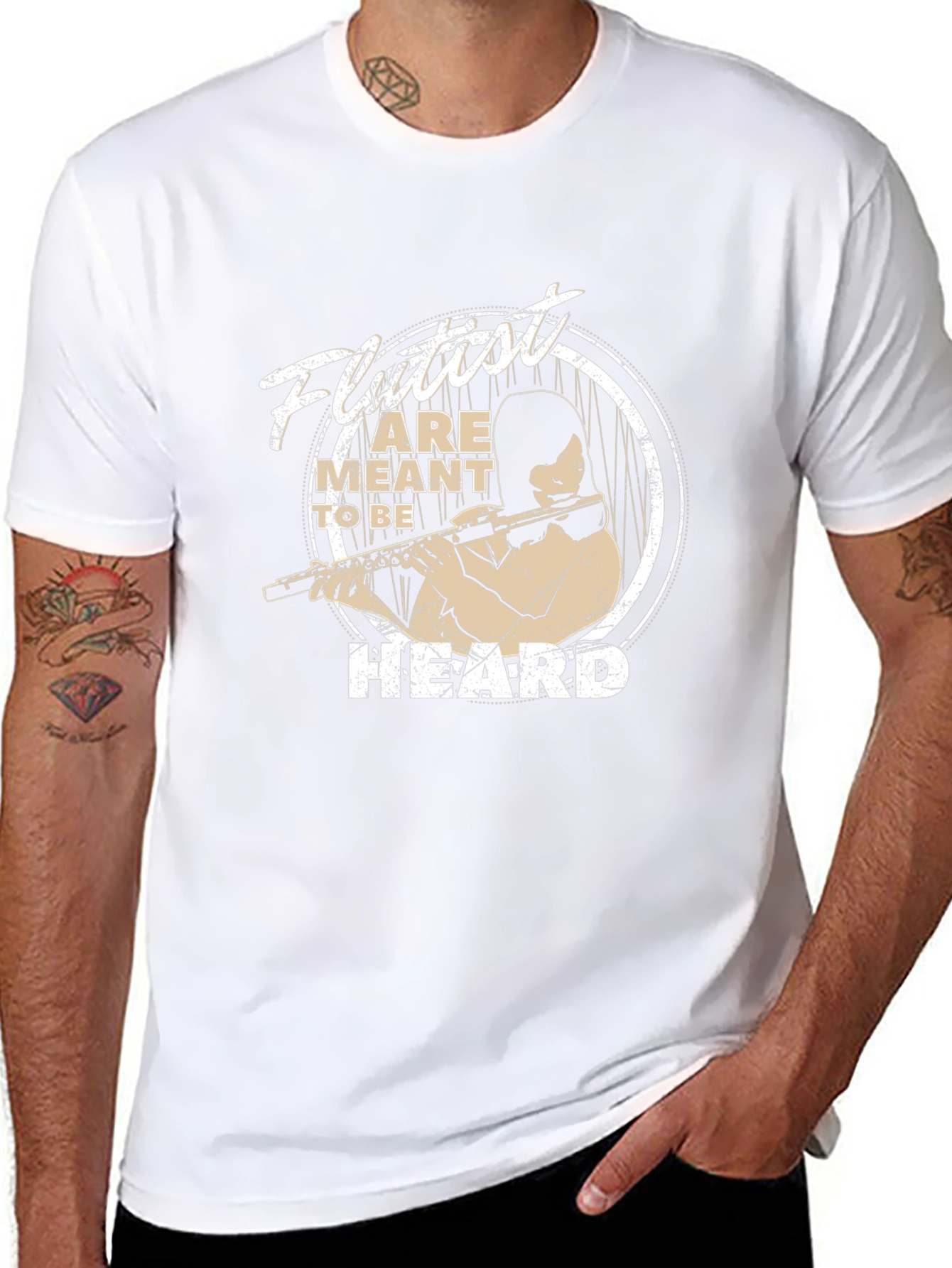 Flutist Meant to be Heard Black Graphic Tee