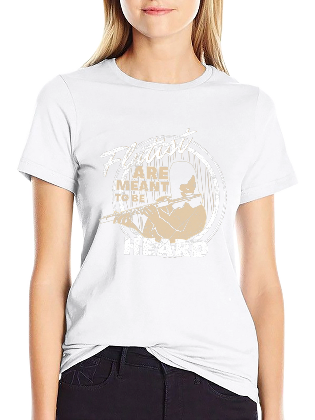 Flutist Meant to be Heard Black Graphic Tee