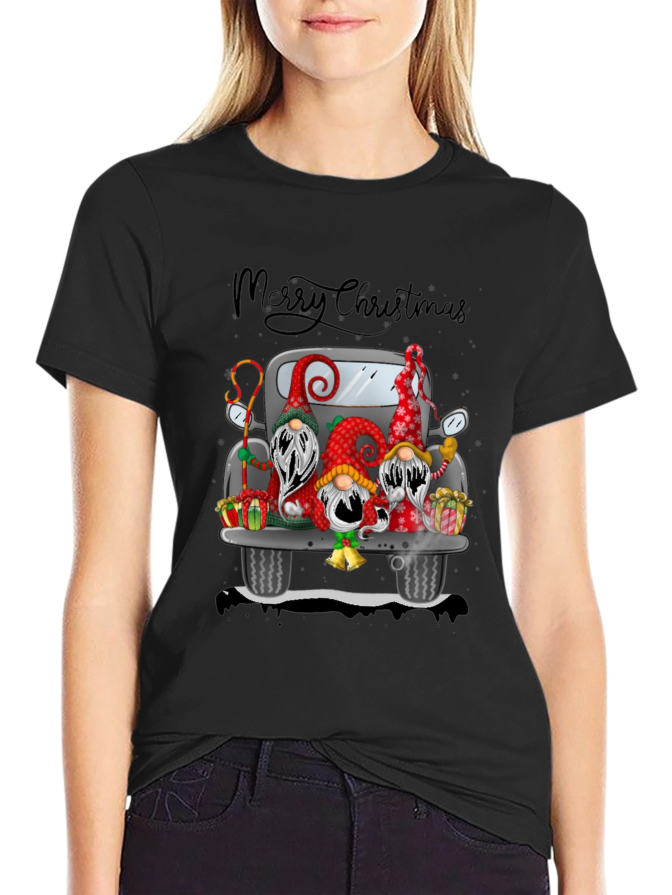 Christmas Gnome Truck T-Shirt - Festive Holiday Tee