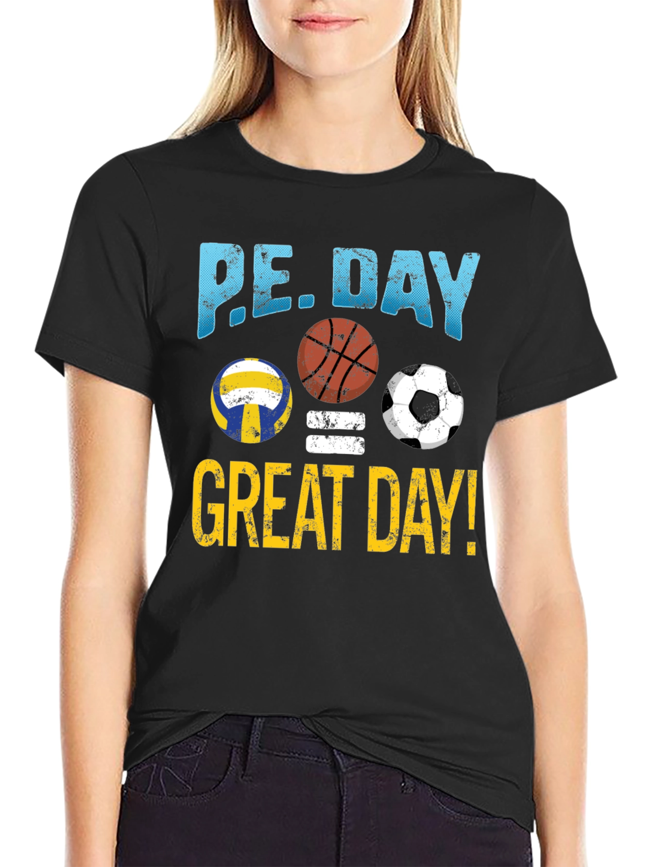 PE Day Great Day! T-Shirt Sports Volleyball Soccer Basketball