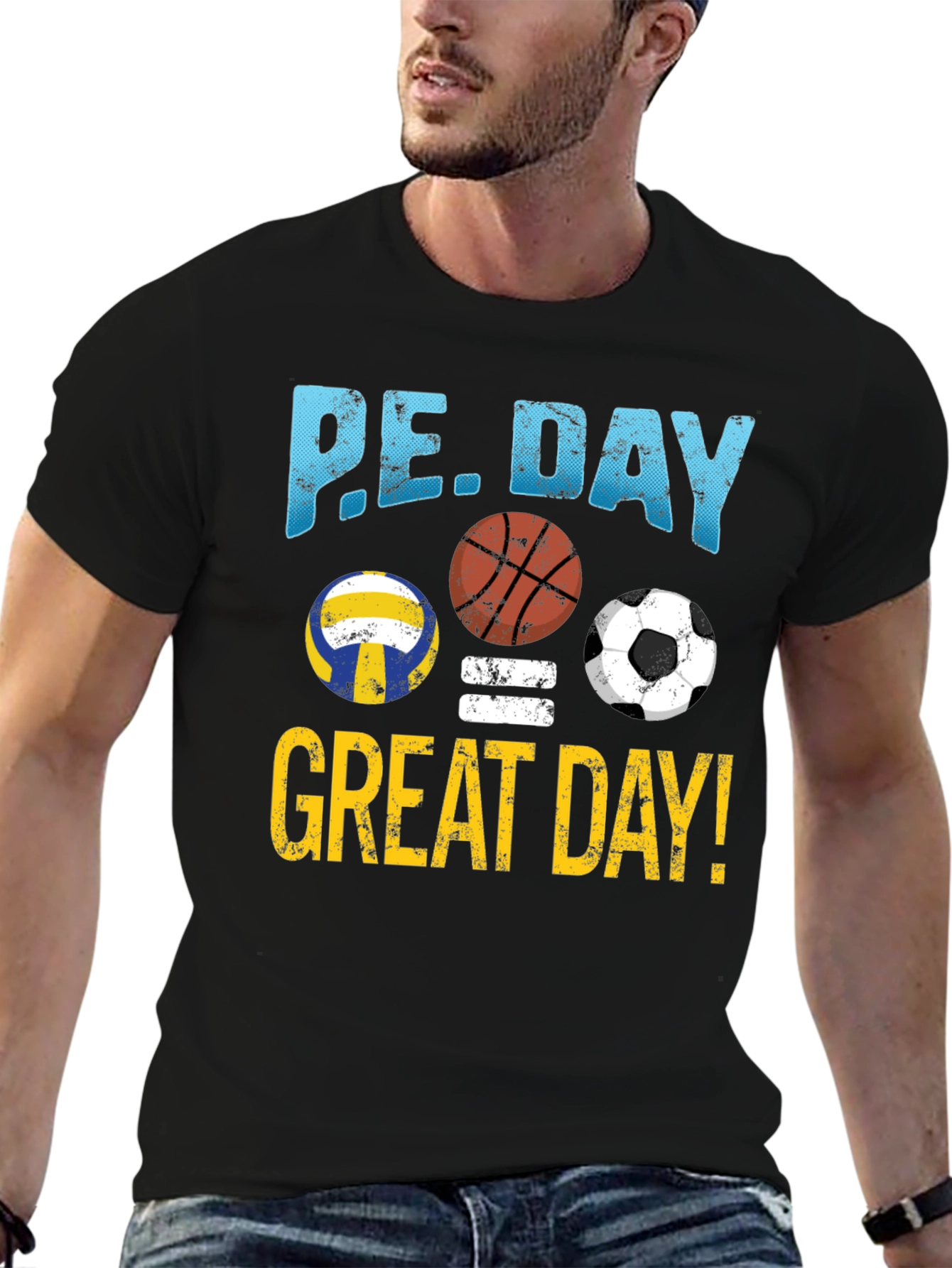 PE Day Great Day! T-Shirt Sports Volleyball Soccer Basketball