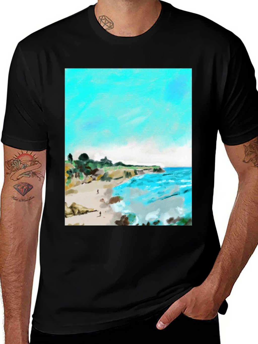 Beach Scene Graphic Tee