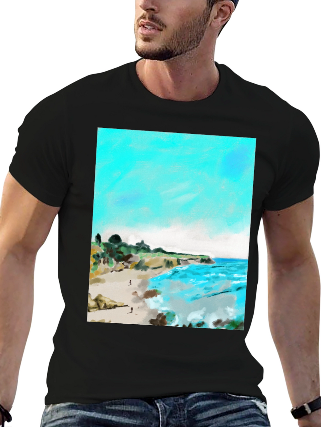 Beach Scene Graphic Tee