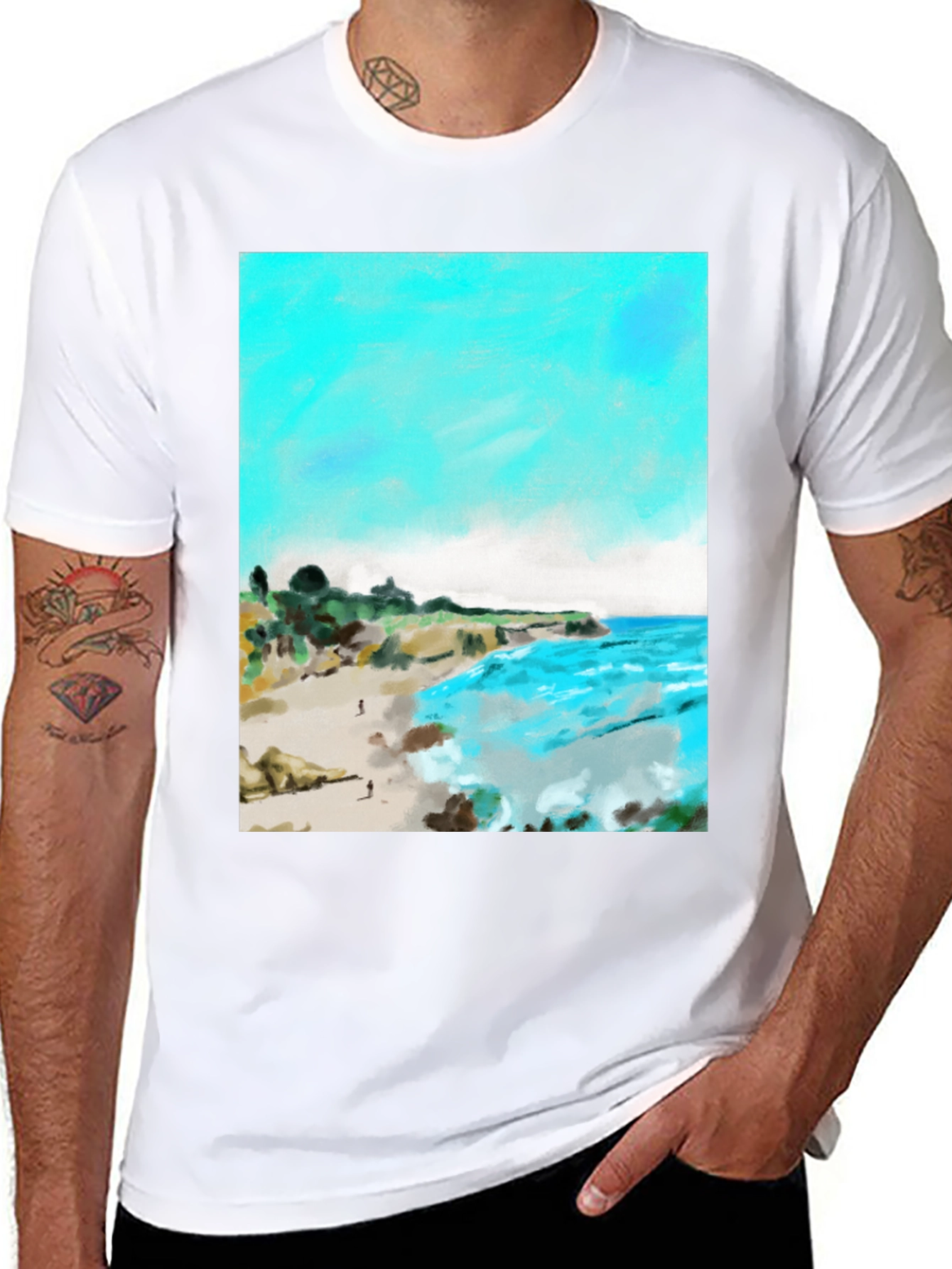 Beach Scene Graphic Tee
