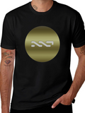 Stylish Black Tee with Gold Circle Graphic