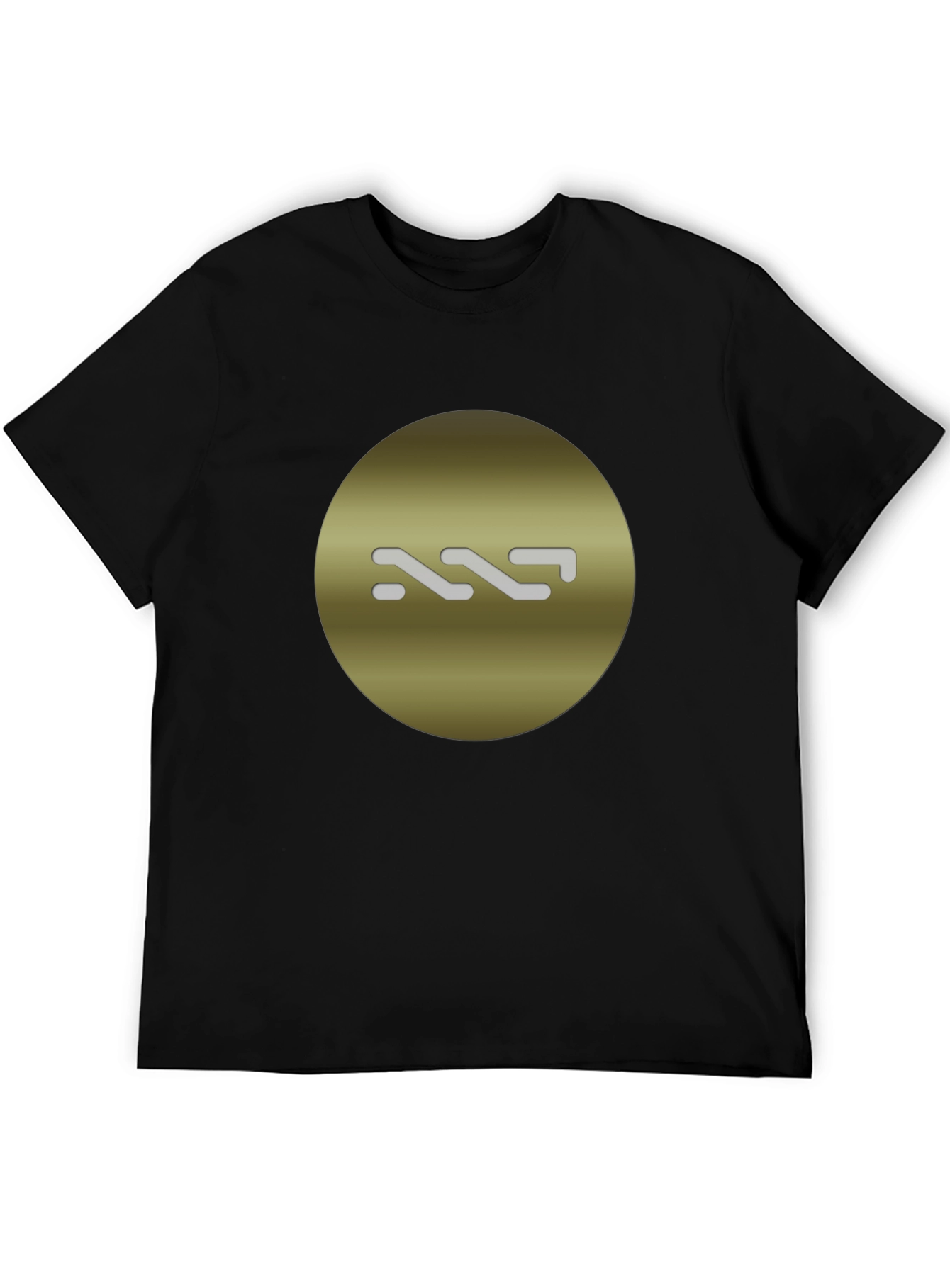 Stylish Black Tee with Gold Circle Graphic
