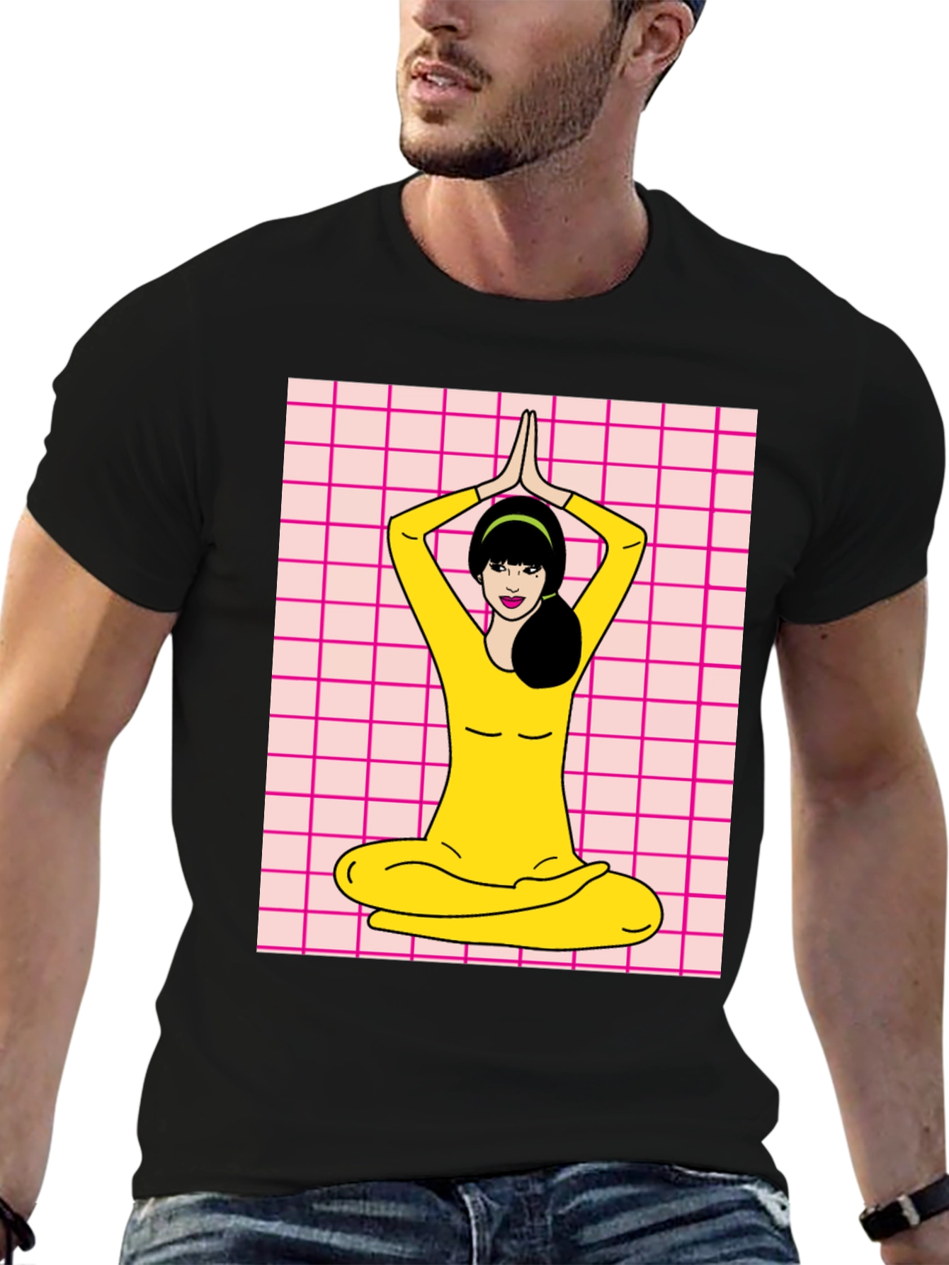 Yoga Girl Graphic Tee - Retro Style
