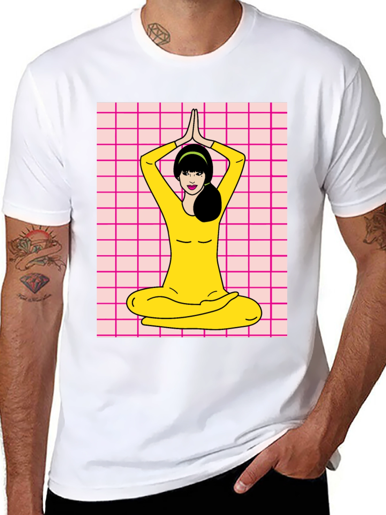Yoga Girl Graphic Tee - Retro Style