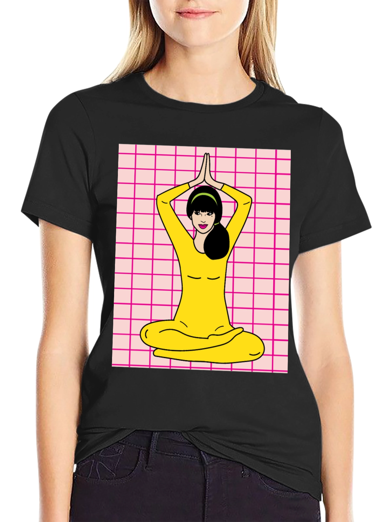 Yoga Girl Graphic Tee - Retro Style