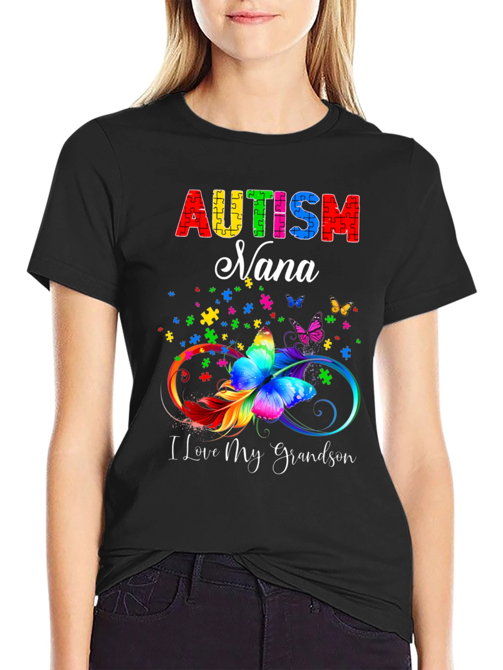 Autism Nana T-Shirt: Love My Grandson Tee