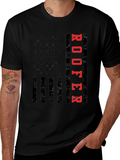 Roofer American Flag T-Shirt Patriotic Job Pride