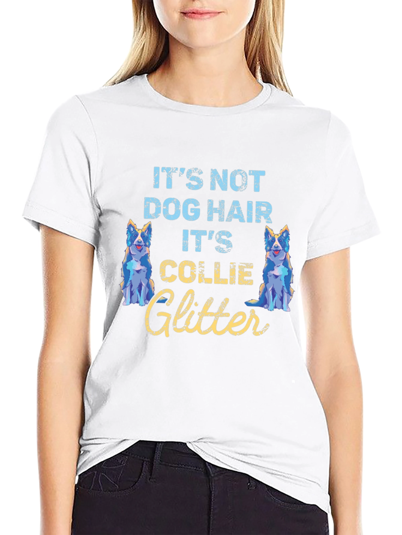 Collie Glitter T-Shirt - Dog Lover Tee