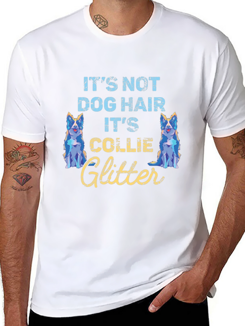 Collie Glitter T-Shirt - Dog Lover Tee