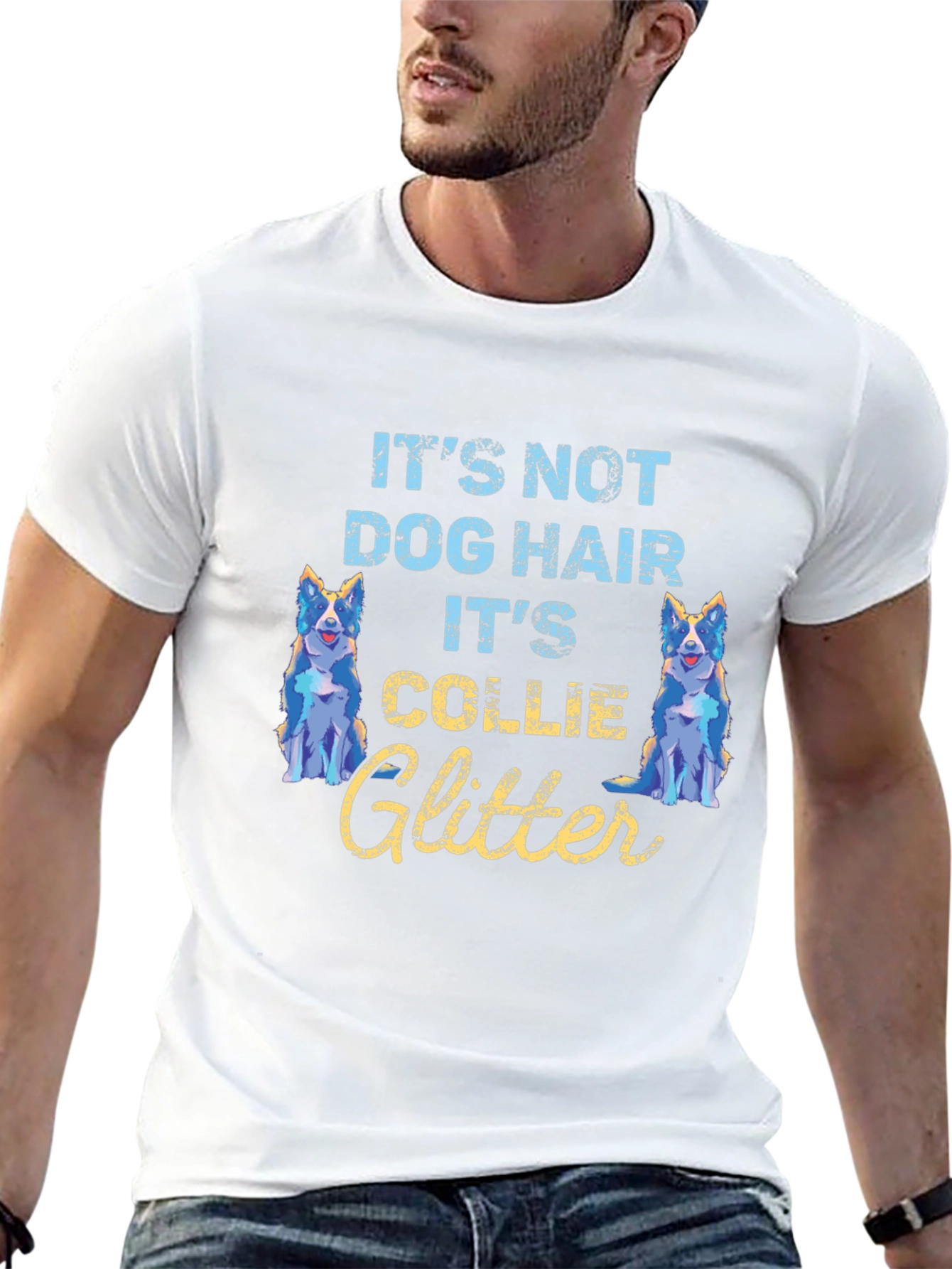 Collie Glitter T-Shirt - Dog Lover Tee