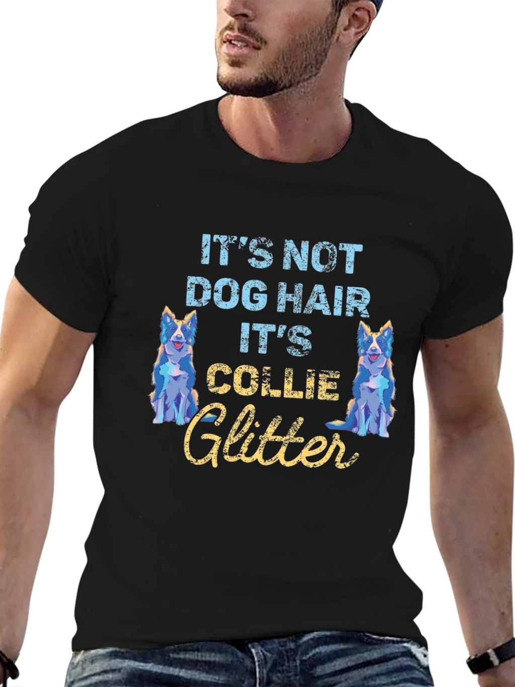 Collie Glitter T-Shirt - Dog Lover Tee
