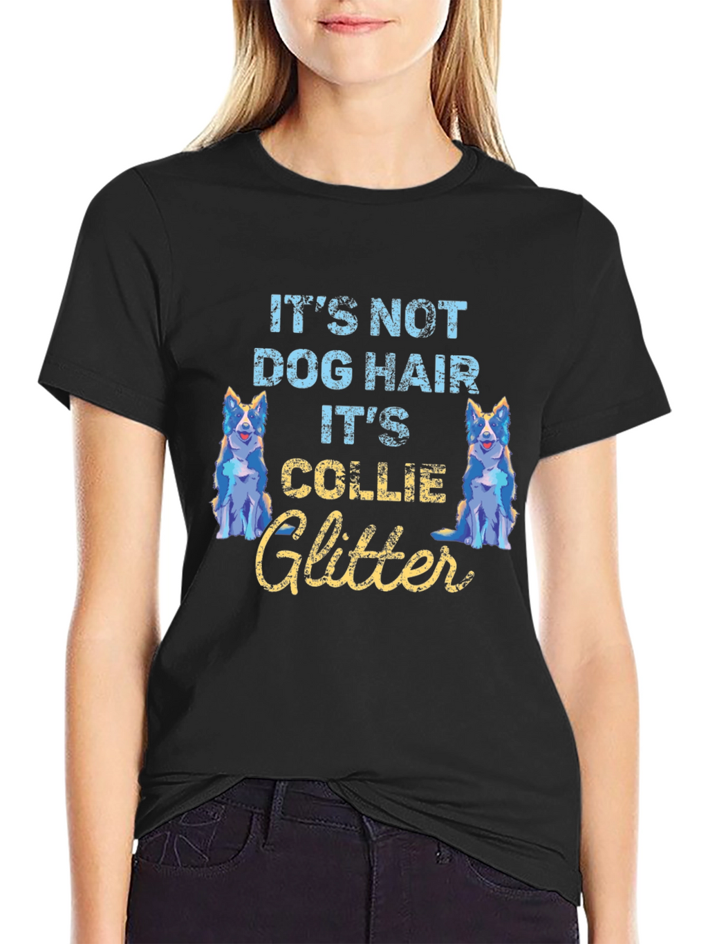 Collie Glitter T-Shirt - Dog Lover Tee