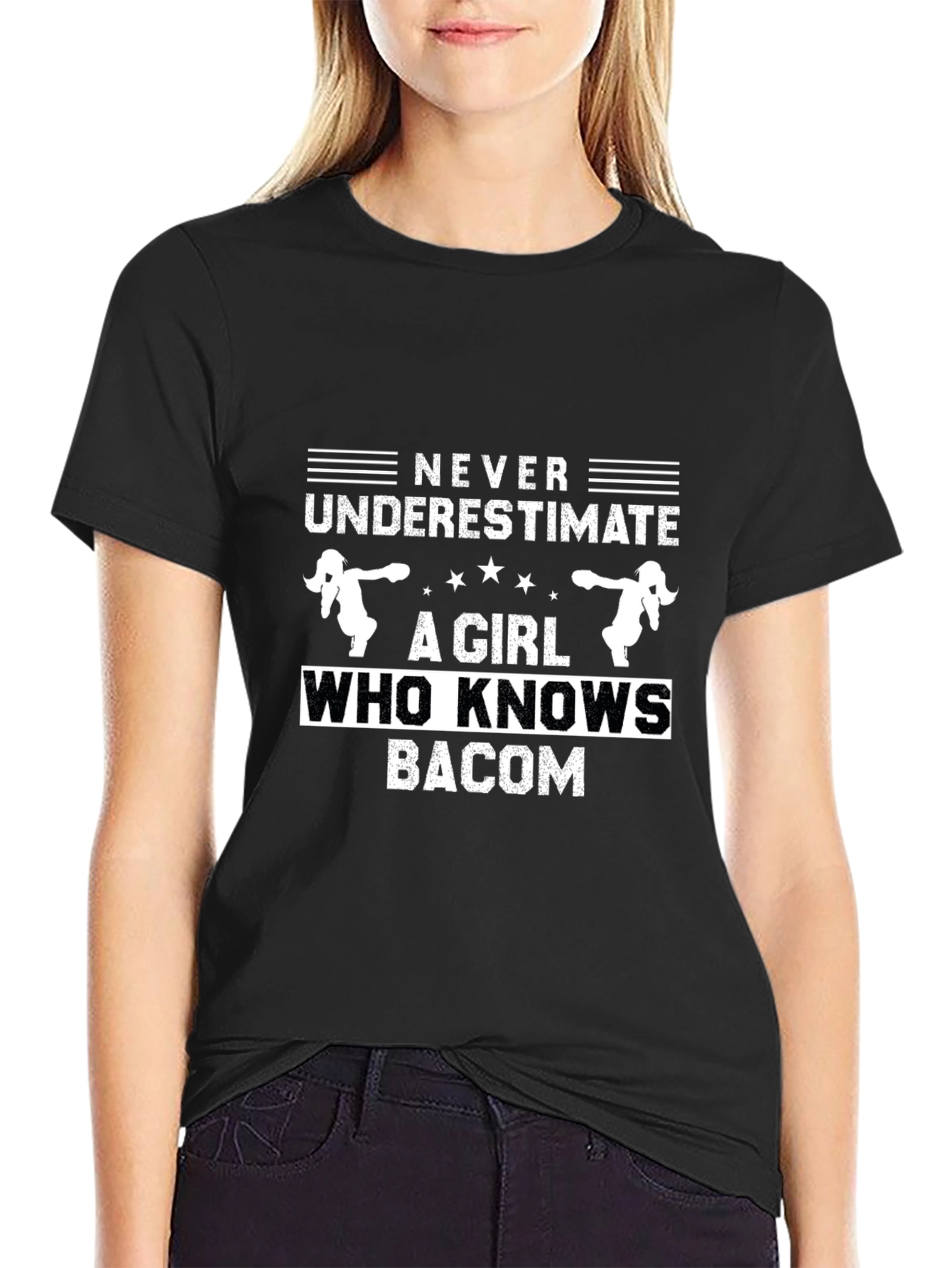 Never Underestimate Girl Who Knows Bacon T-Shirt