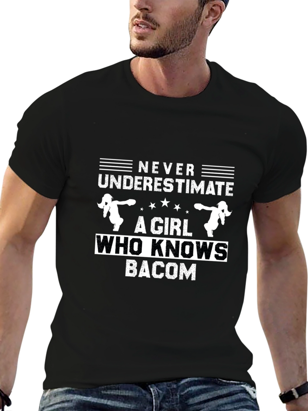 Never Underestimate Girl Who Knows Bacon T-Shirt