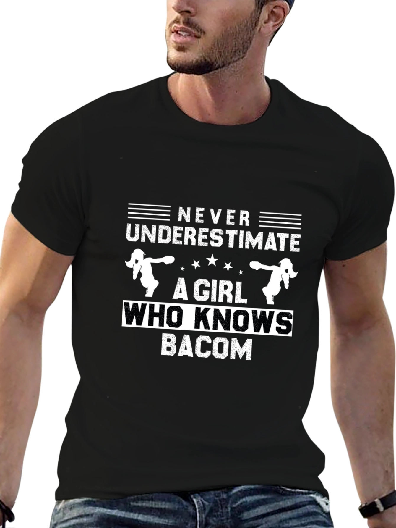Never Underestimate Girl Who Knows Bacon T-Shirt