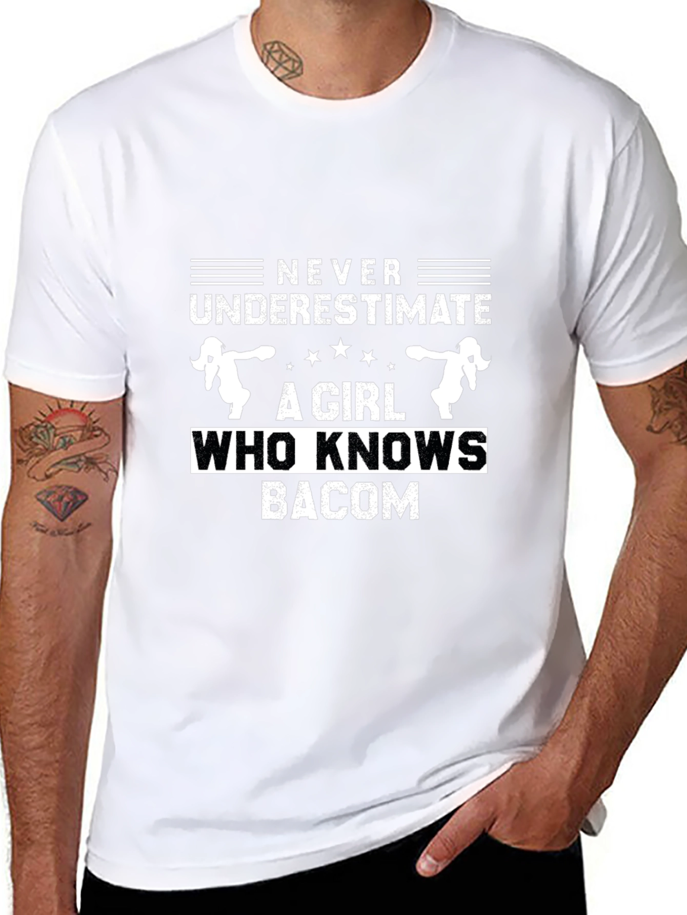 Never Underestimate Girl Who Knows Bacon T-Shirt