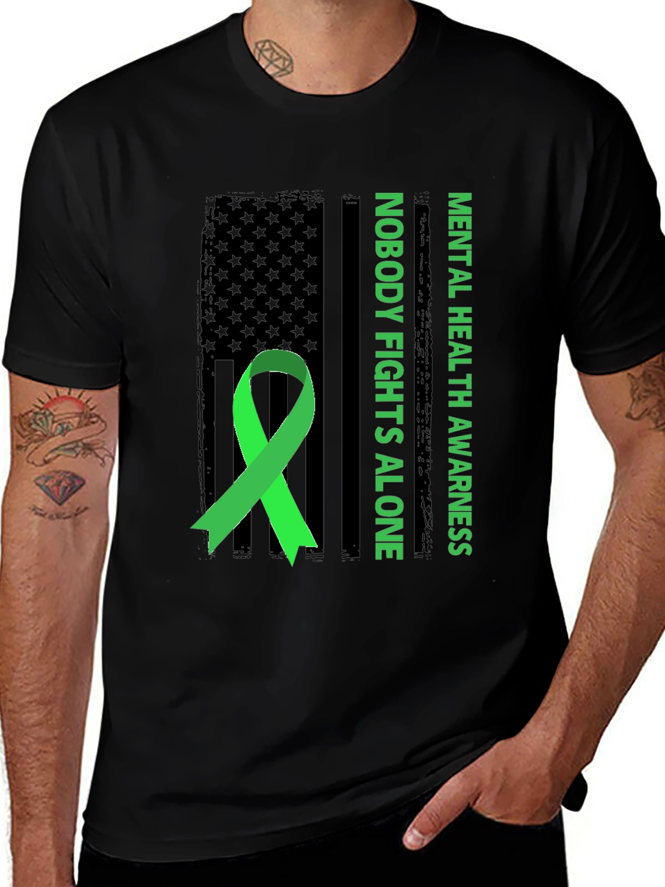 Mental Health Awareness Tee - Nobody Fights Alone