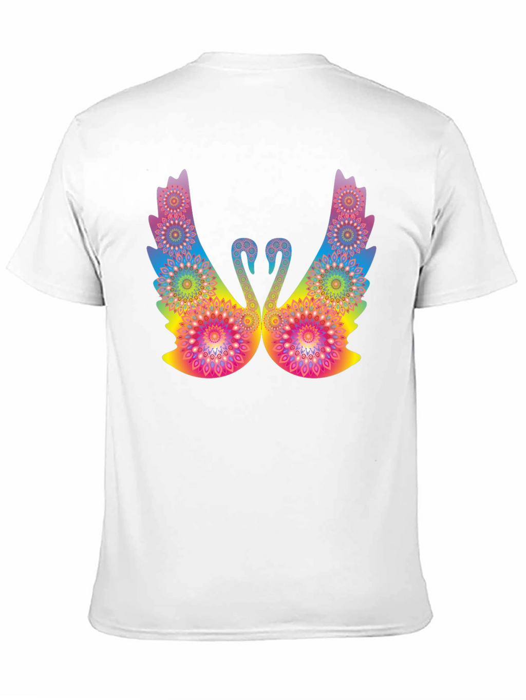 Psychedelic Swan Graphic Black T-Shirt