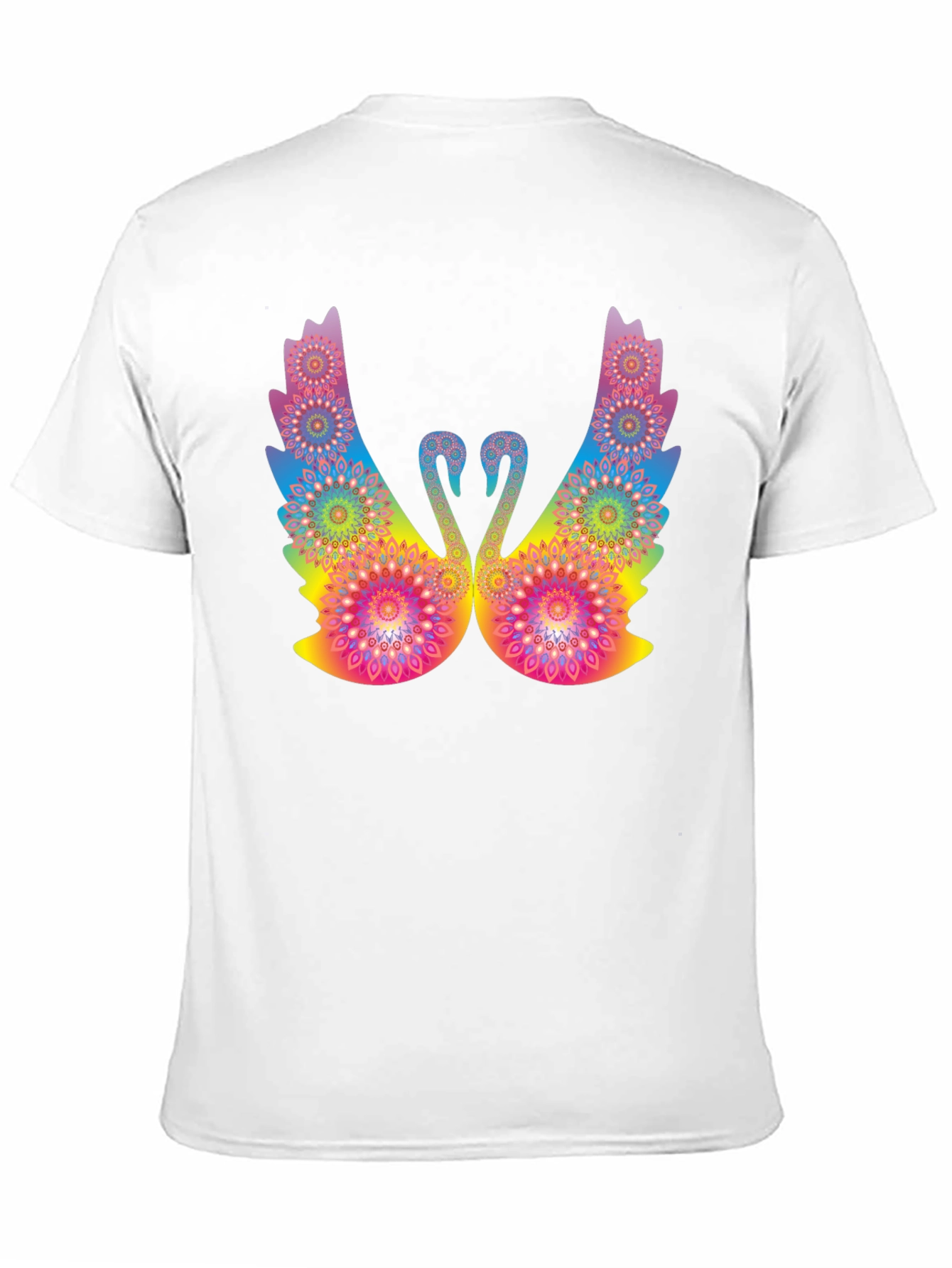 Psychedelic Swan Graphic Black T-Shirt