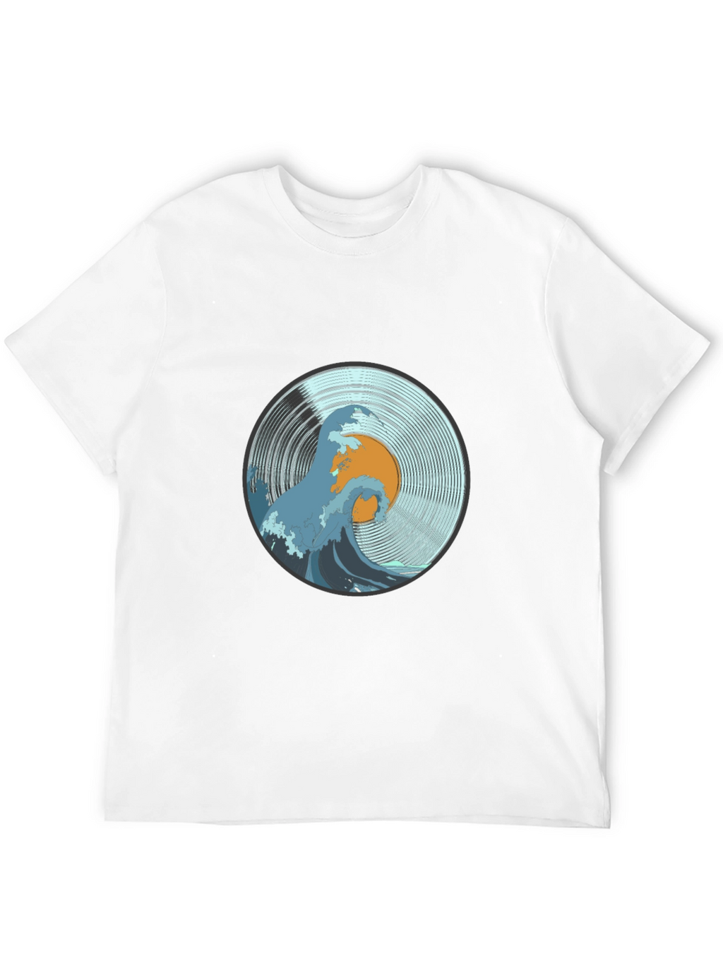 Wave Vinyl Record T-Shirt - Black