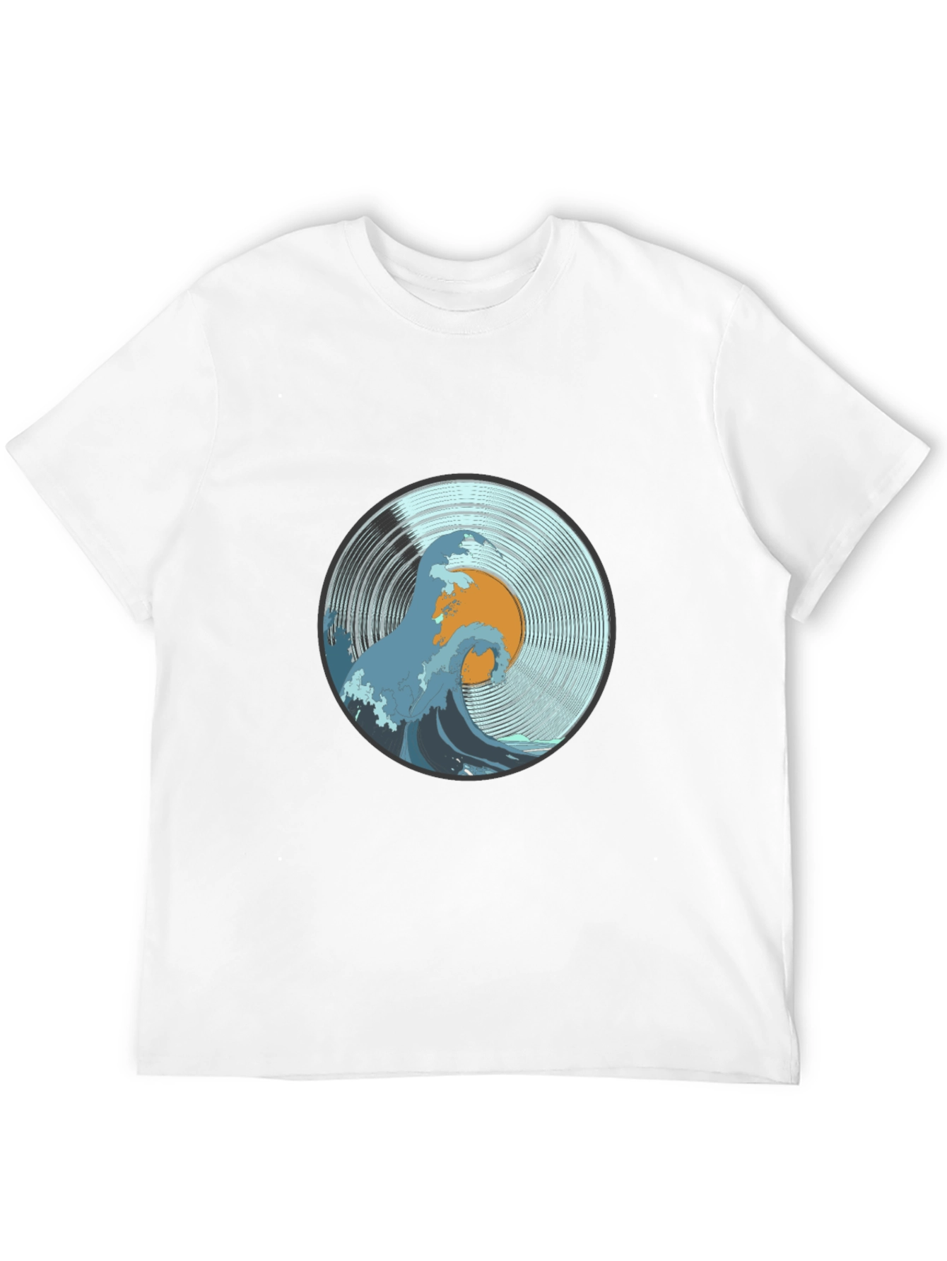 Wave Vinyl Record T-Shirt - Black