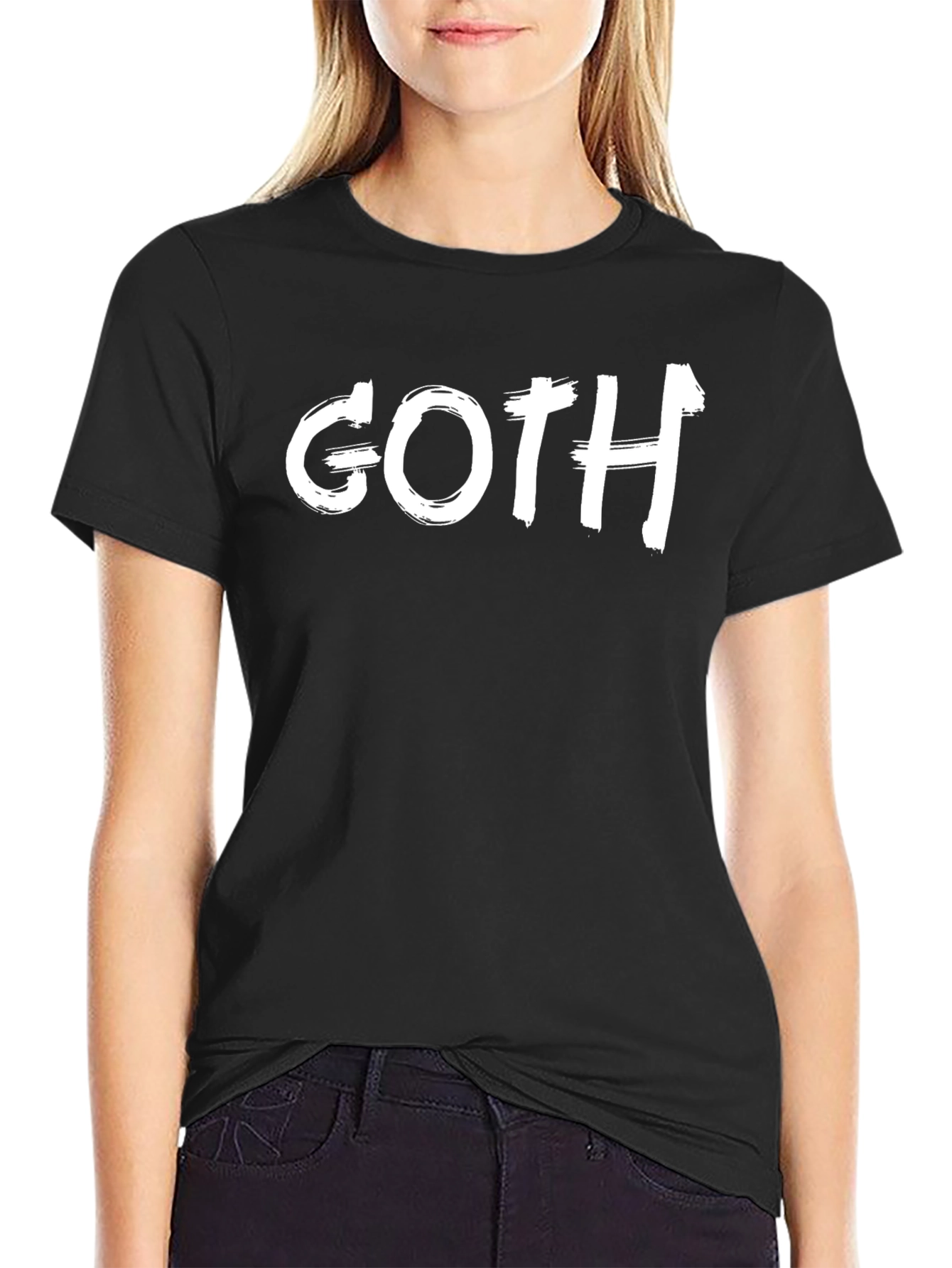 Goth T-Shirt - Grunge Style White Text on Black Tee
