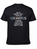 Planets & Los Angeles Graphic Black T-Shirt