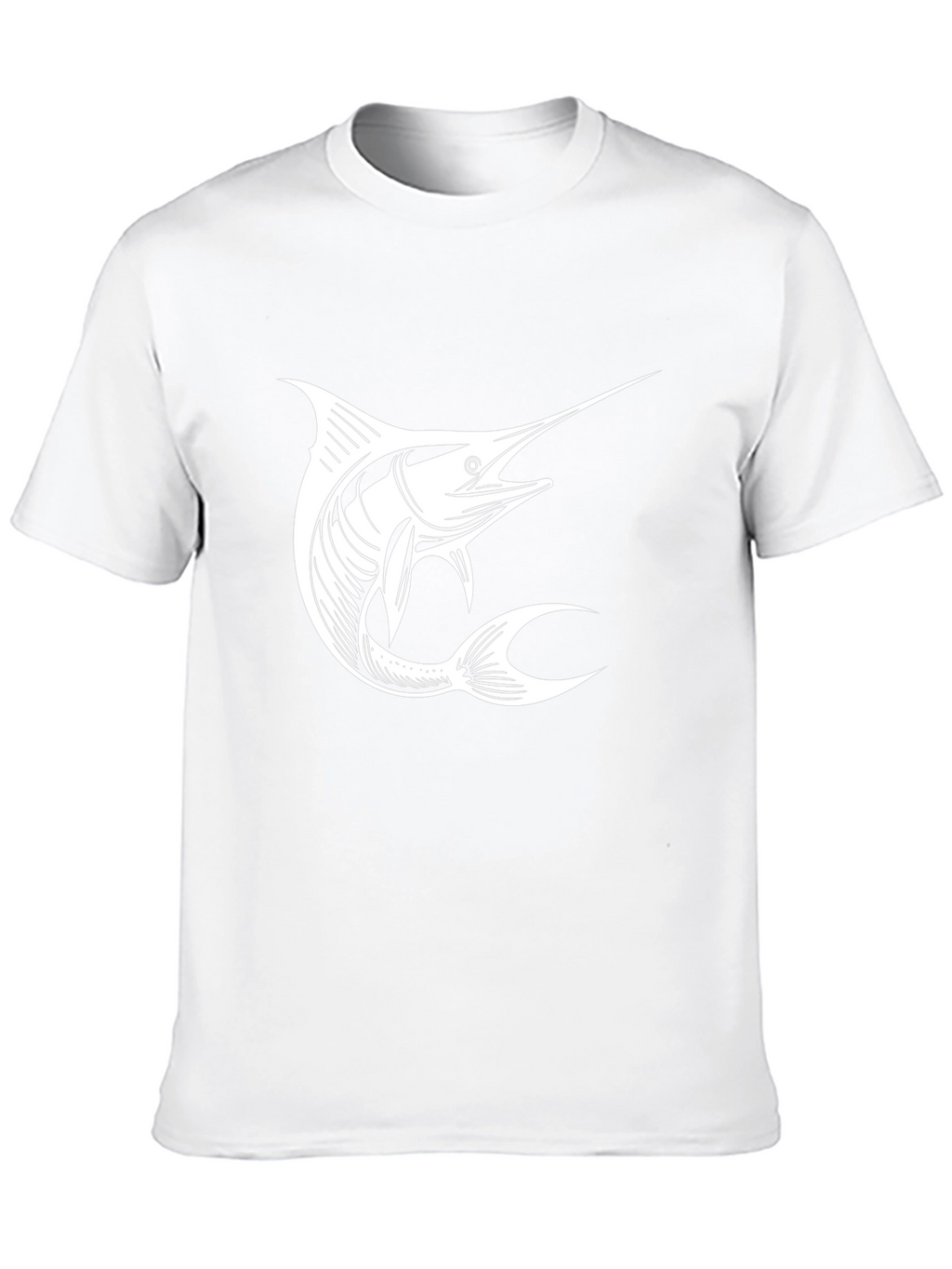 Black T-Shirt with White Marlin Graphic