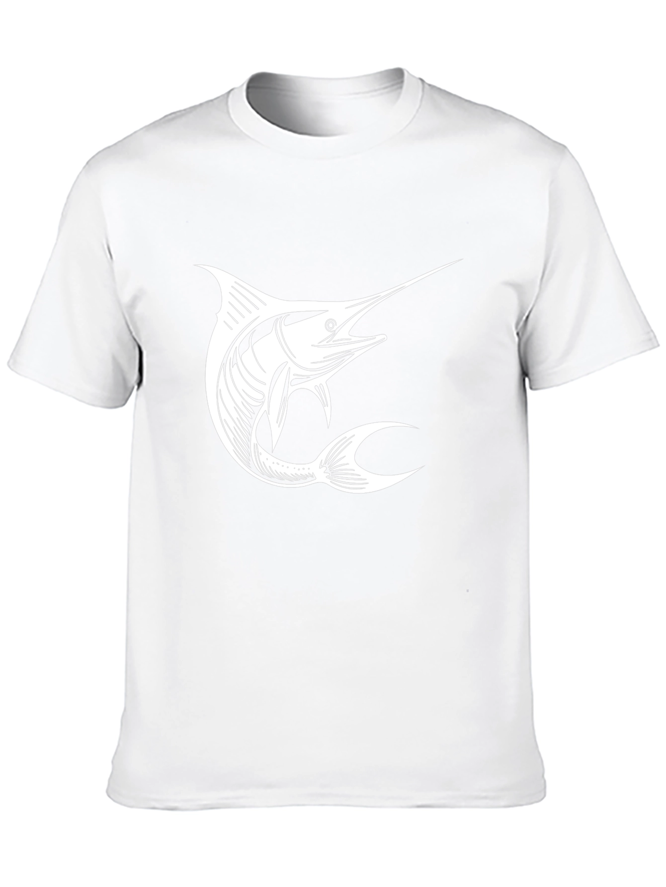 Black T-Shirt with White Marlin Graphic