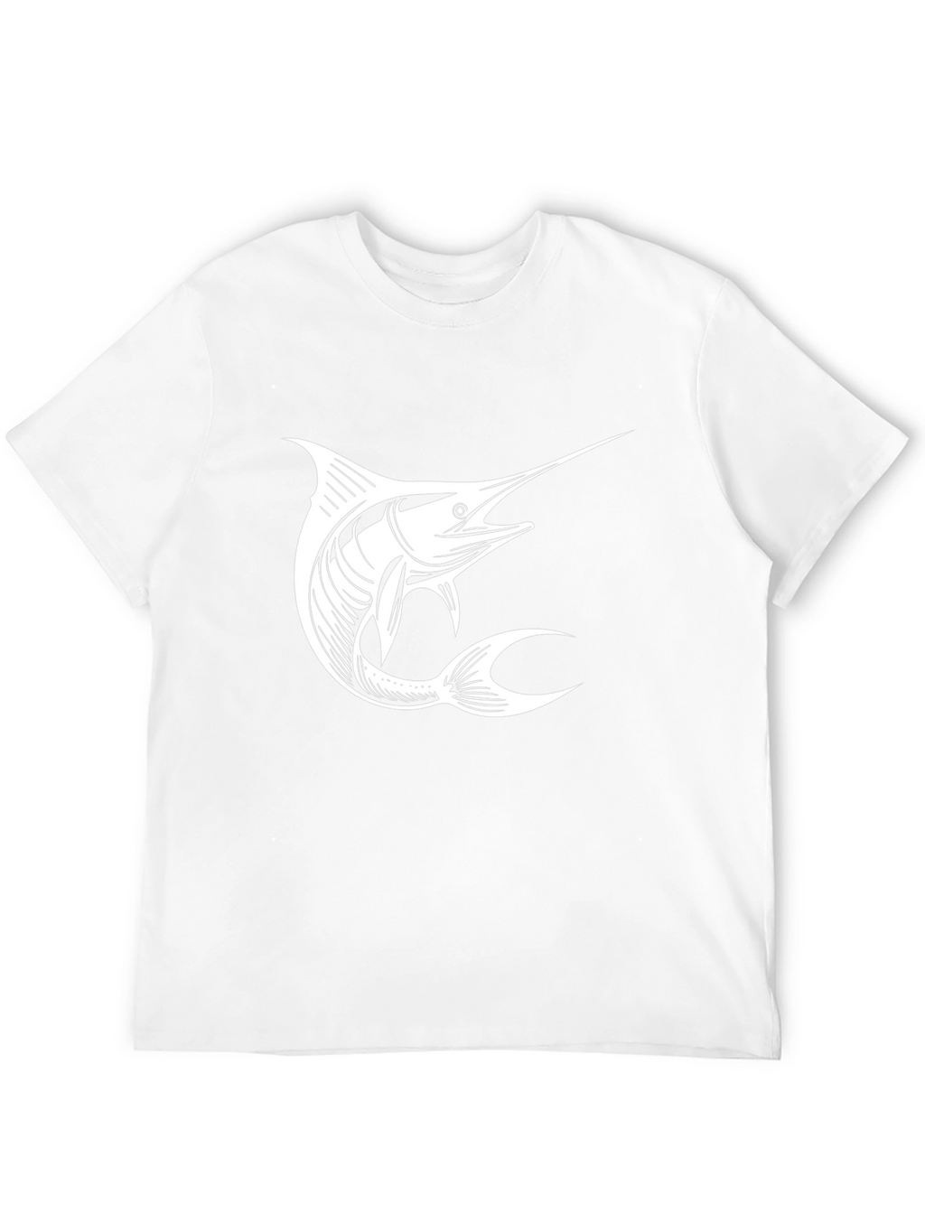 Black T-Shirt with White Marlin Graphic