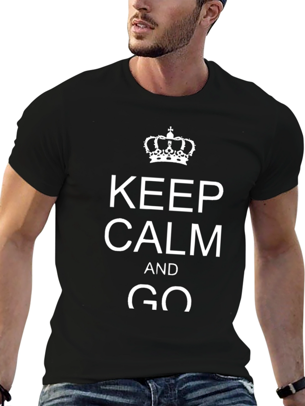 Keep Calm and Go Graphic Tee - Black