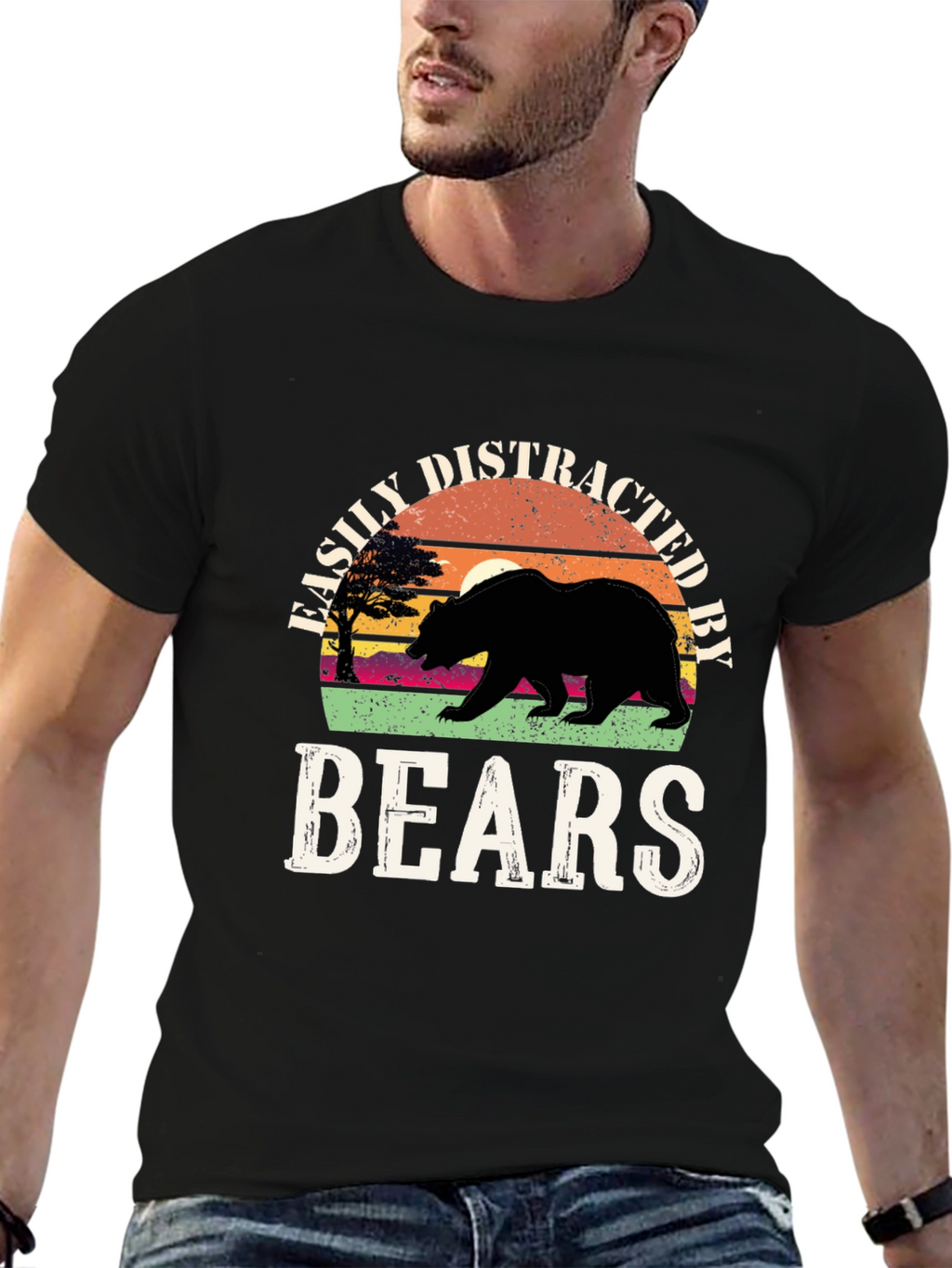 Easily Distracted By Bears Graphic T-Shirt