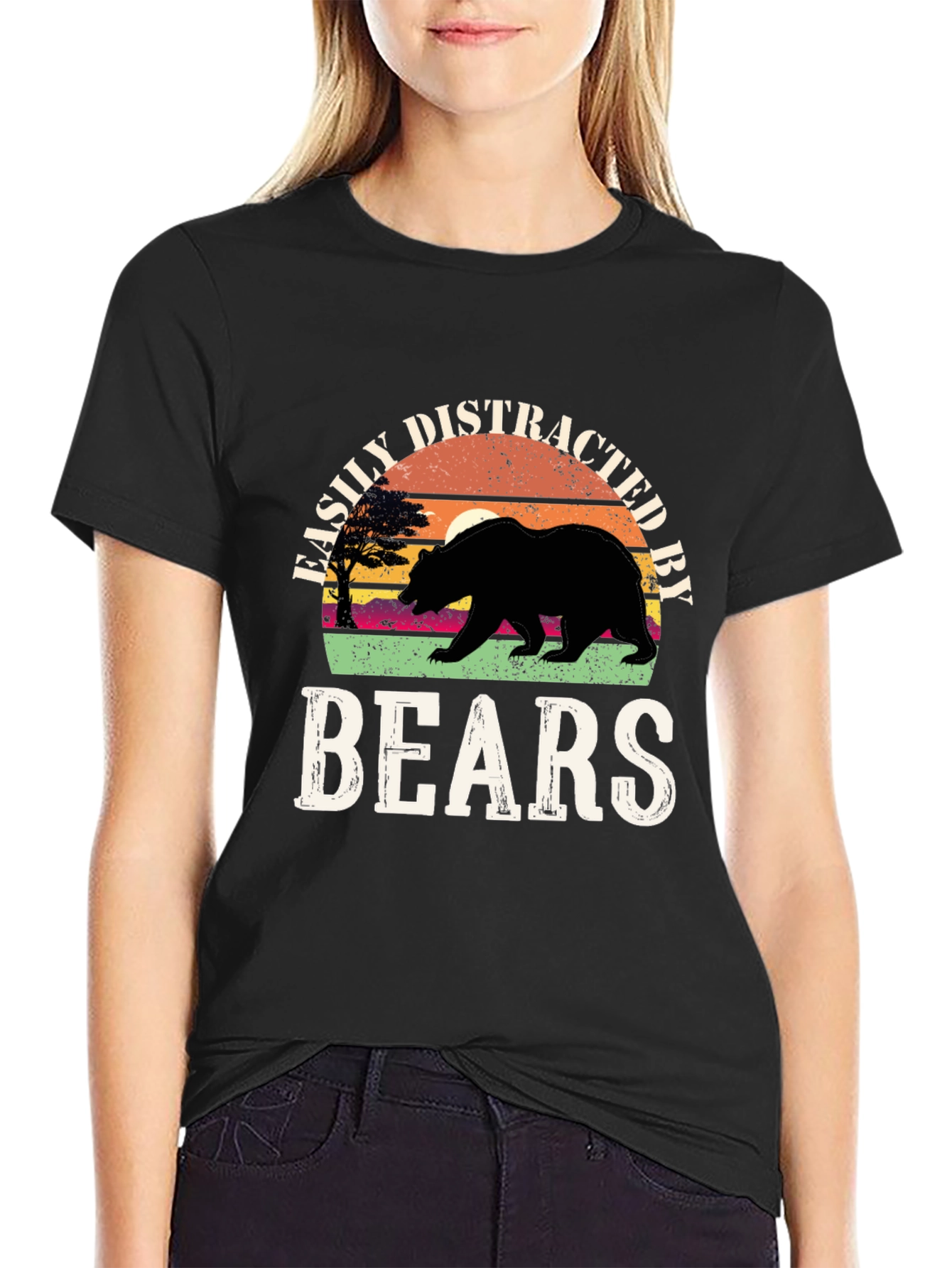 Easily Distracted By Bears Graphic T-Shirt