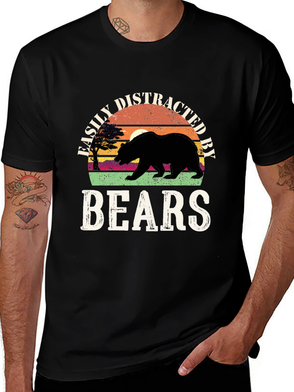 Easily Distracted By Bears Graphic T-Shirt