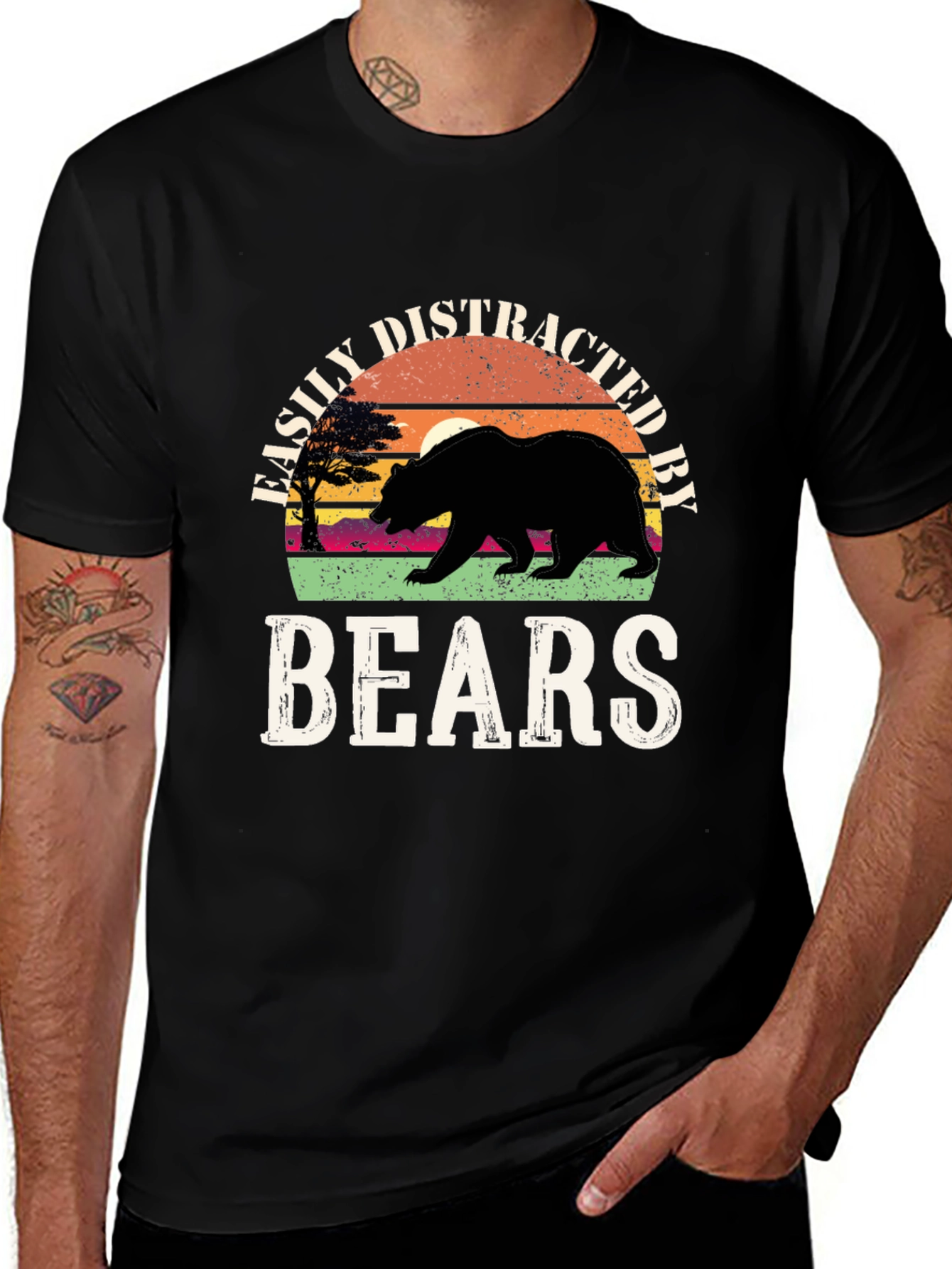 Easily Distracted By Bears Graphic T-Shirt