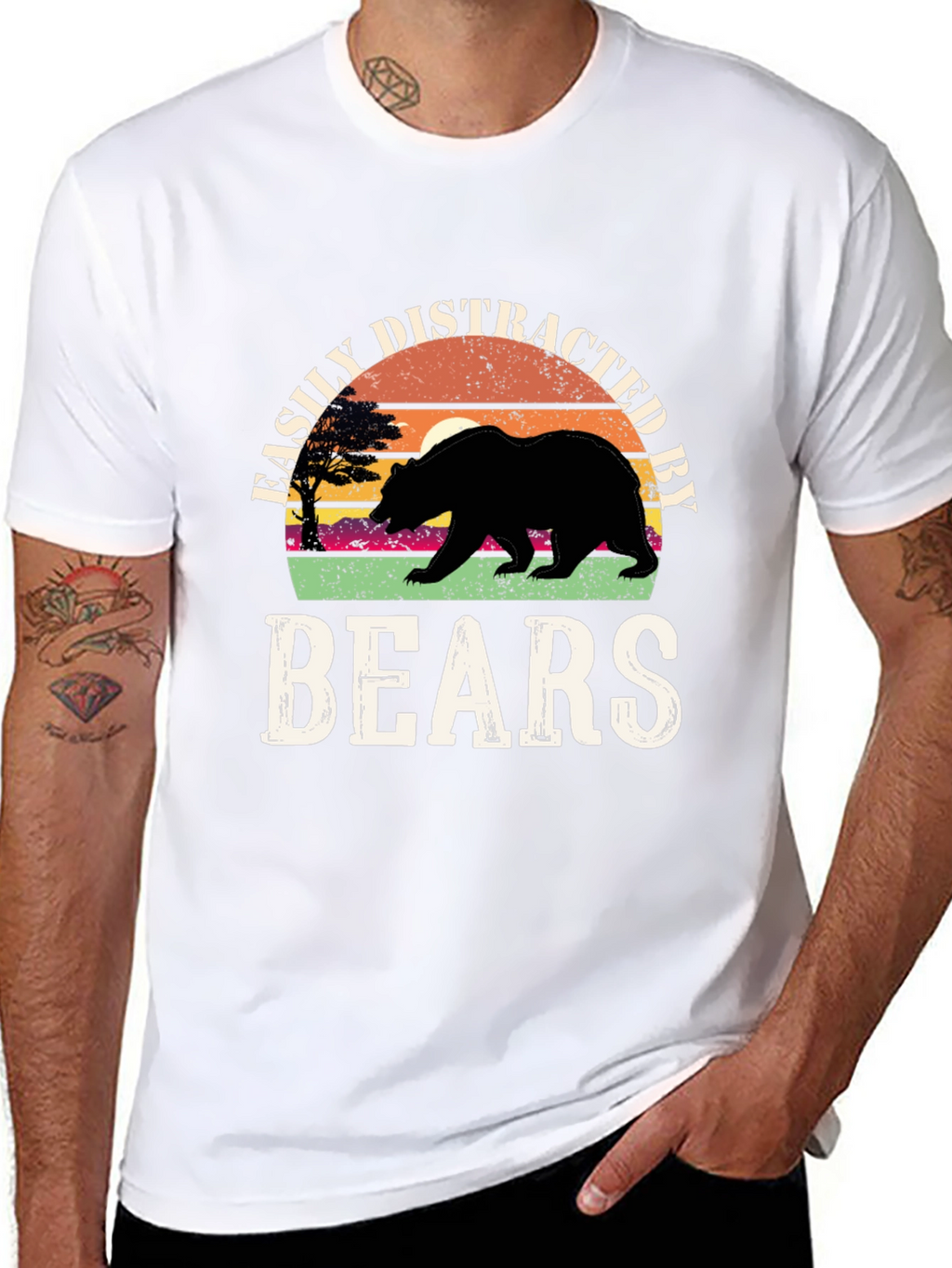 Easily Distracted By Bears Graphic T-Shirt
