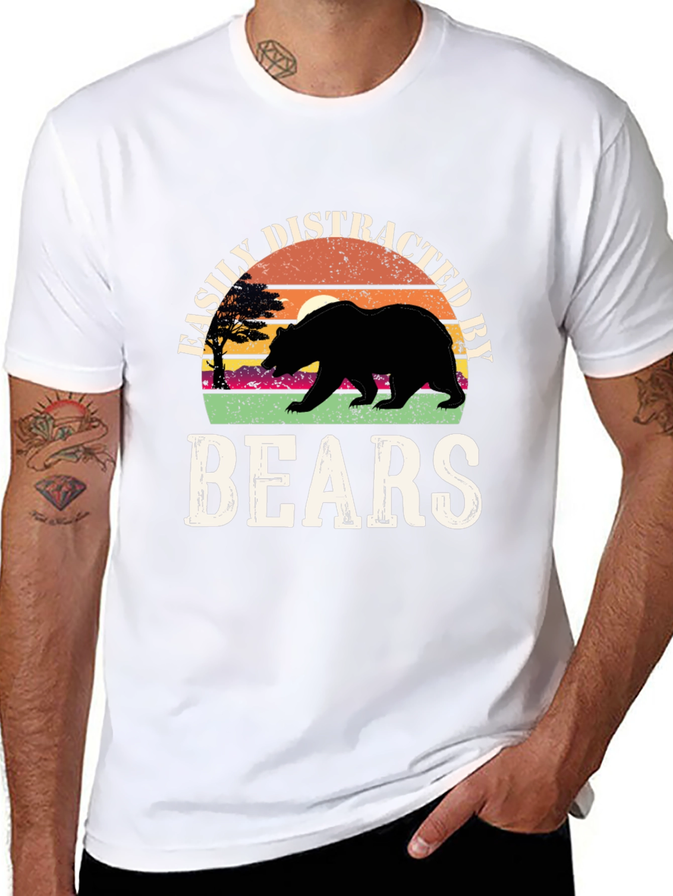 Easily Distracted By Bears Graphic T-Shirt