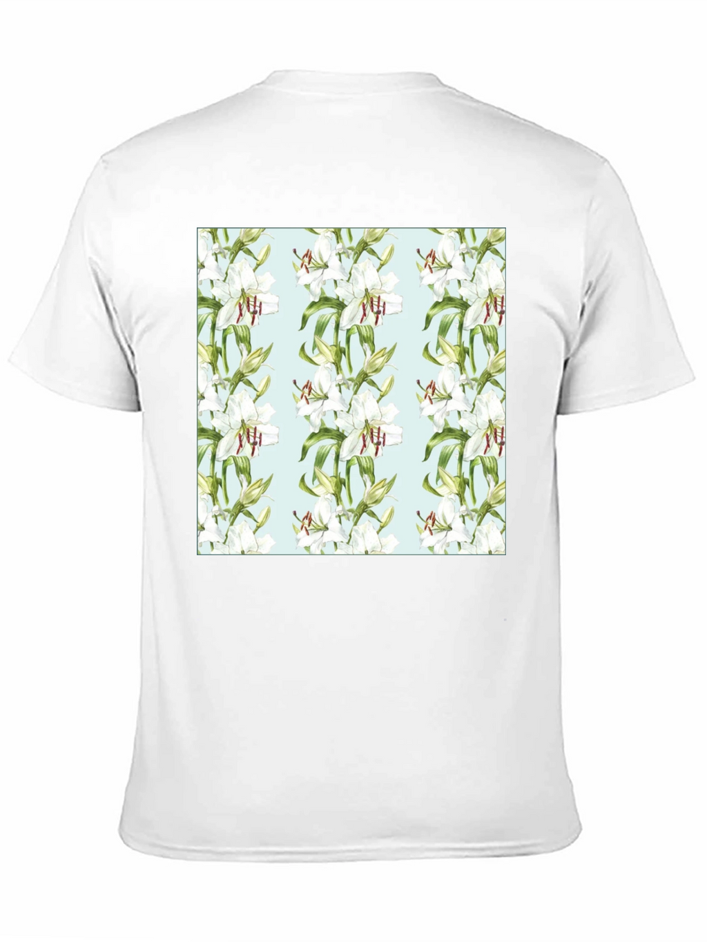 Floral Lily Print Black T-Shirt